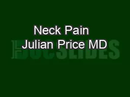 Neck Pain  Julian Price MD