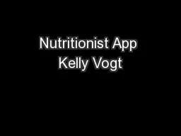 Nutritionist App Kelly Vogt