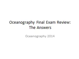 Oceanography Final Exam Review: