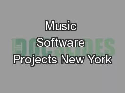 Music Software Projects New York