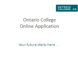 Ontario College  Online Application