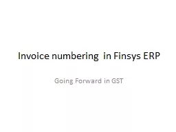 Invoice numbering in  Finsys