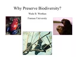 Why Preserve Biodiversity