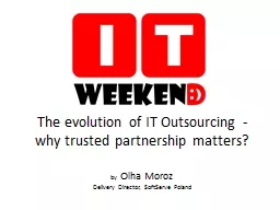 The evolution of IT Outsourcing - why trusted partnership matters?