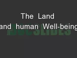 The  Land and  human  Well-being