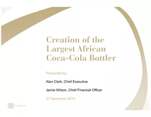 Creation of the Largest African CocaCola Bottler  Forw