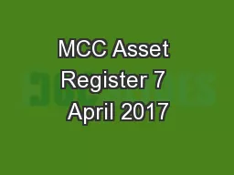 MCC Asset Register 7 April 2017