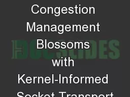 Never Been KIST: Tor’s Congestion Management Blossoms with Kernel-Informed Socket Transport