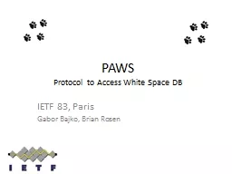 PAWS Protocol to Access White Space DB