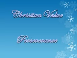 Christian Value Perseverance