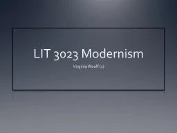 LIT  3023 Modernism Virginia