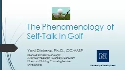 The Phenomenology  of  Self-Talk In Golf