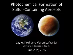 Photochemical Formation of Sulfur-Containing Aerosols