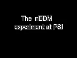 The  nEDM  experiment at PSI