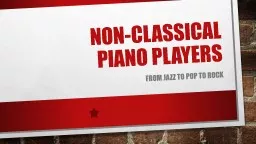 Pop Piano  Players From Jazz to pop to rock