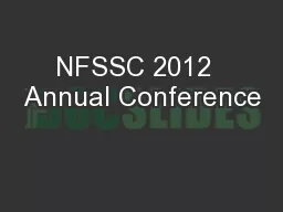 NFSSC 2012  Annual Conference