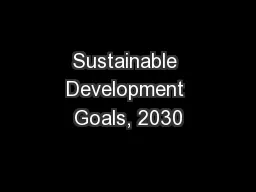 Sustainable Development Goals, 2030