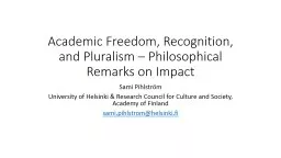 Academic   Freedom ,  Recognition