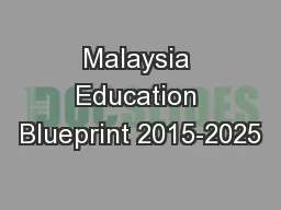 Malaysia Education Blueprint 2015-2025