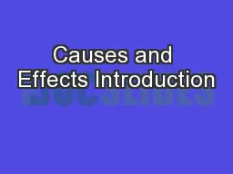 Causes and Effects Introduction