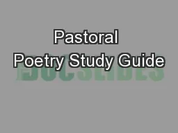 Pastoral Poetry Study Guide