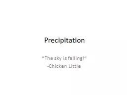 Precipitation “The sky is falling!”