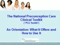 The National Preconception Care Clinical Toolkit