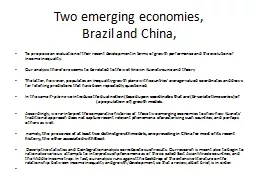 Two  emerging economies,