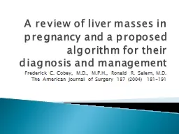 A review of liver masses in pregnancy and a proposed algorithm for their diagnosis and