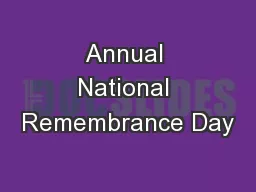 Annual National Remembrance Day