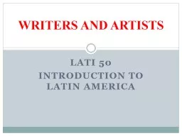 LATI 50 Introduction to Latin America