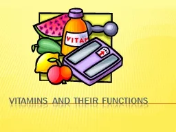 Vitamins and Their Functions