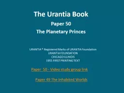 The Urantia Book Paper 50