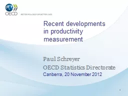 Recent developments in productivity measurement