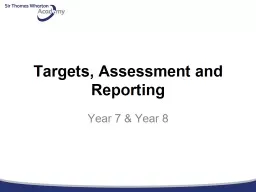 Targets, Assessment and Reporting
