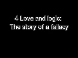 4 Love and logic: The story of a fallacy