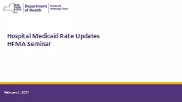 Hospital Medicaid Rate Updates
