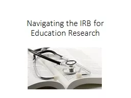 Navigating the IRB for Education Research