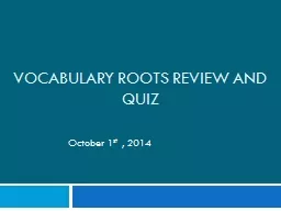 Vocabulary Roots Review and Quiz