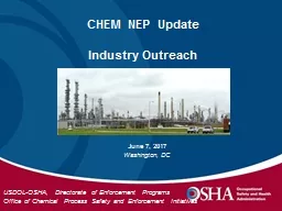 CHEM NEP Update Industry Outreach