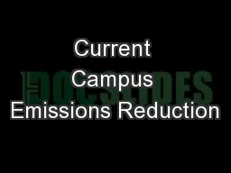 Current Campus Emissions Reduction