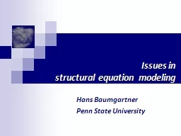 Issues in  structural equation modeling