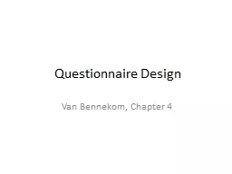 Questionnaire Design Van