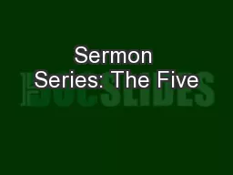 Sermon Series: The Five