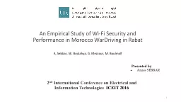 1 An Empirical Study of Wi-Fi Security and Performance in Morocco
