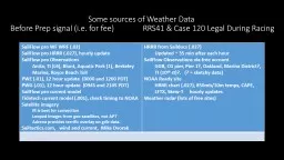 Some sources of Weather Data