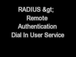 RADIUS >  Remote Authentication Dial In User Service