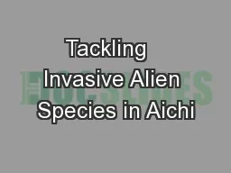 Tackling   Invasive Alien Species in Aichi