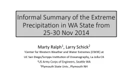 Informal Summary of the Extreme Precipitation in WA State from