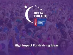 High Impact Fundraising Ideas